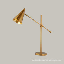 Wholesale nordic modern luxury decorative bedroom LED brass gold table lamp